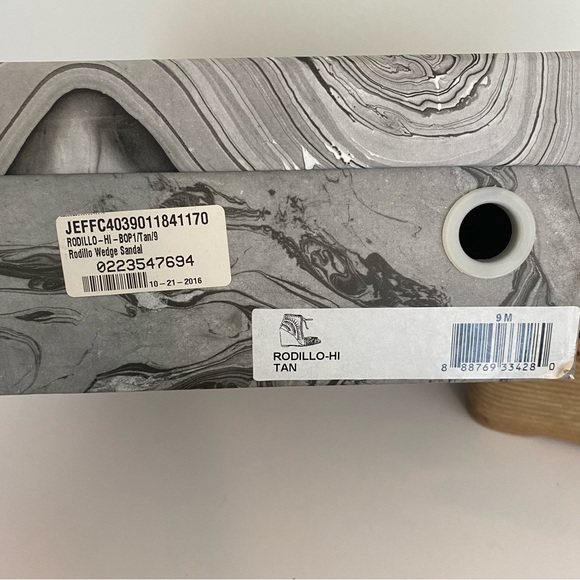 Jeffrey Campbell Rodillo Hi wedge sandal in tan with box - Picture 3 of 10